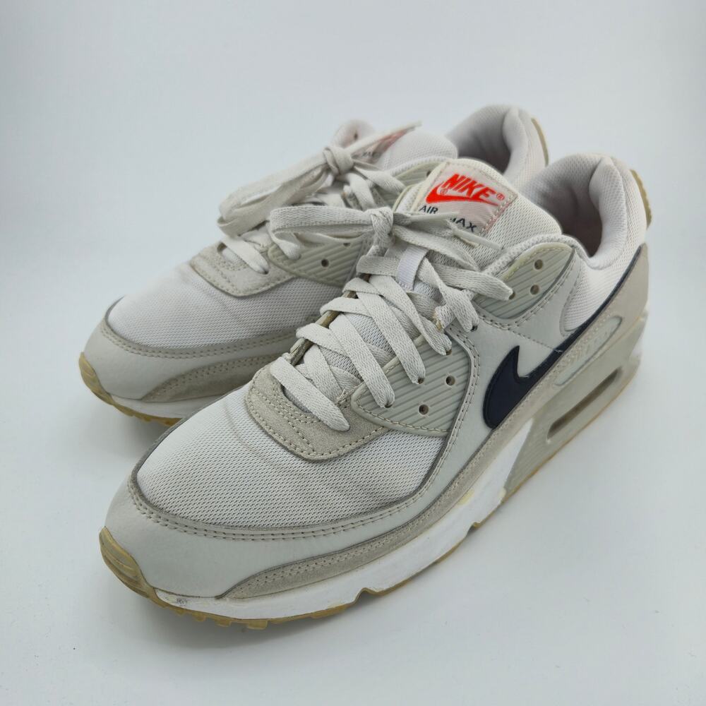 Nike Air Max 90 SE Swoosh Fiber Men's Size 12 DH4103-100 White Beige Sneakers